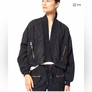 YOUNG FABULOUS & BROKE NWT size Small FARA CONVERTIBLE CROP JACKET‎ Black